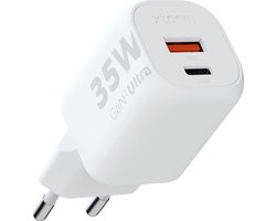 Chargeur Xtorm GaN2 Ultra - 35W - Technologie GaN - Doubles ports - USB-C et USB-A - Power Delivery - Matière plastique recyclée GRS - Wit