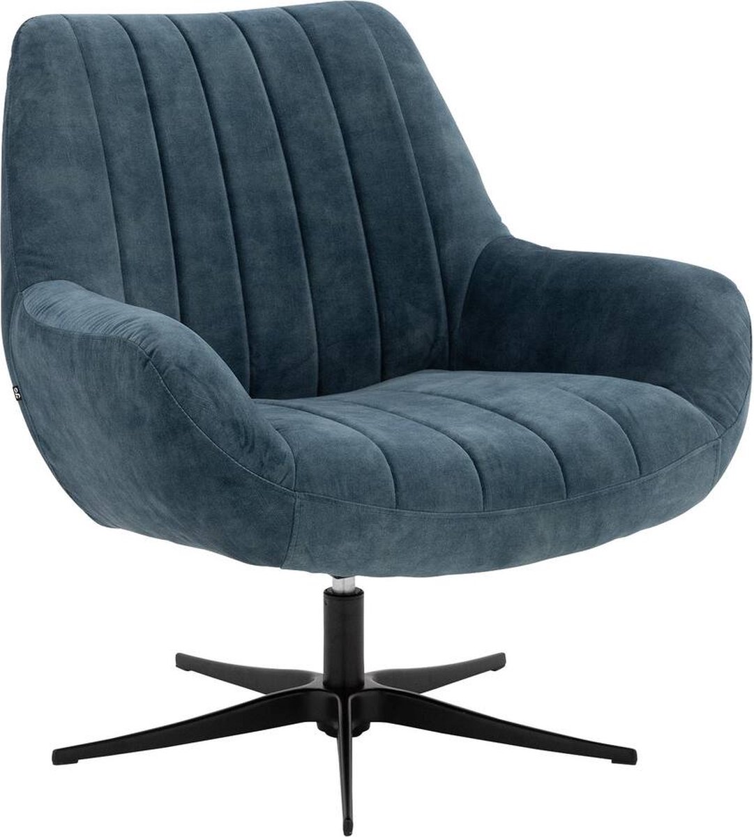 Goossens Fauteuil Kamille - Velvet - Blauw