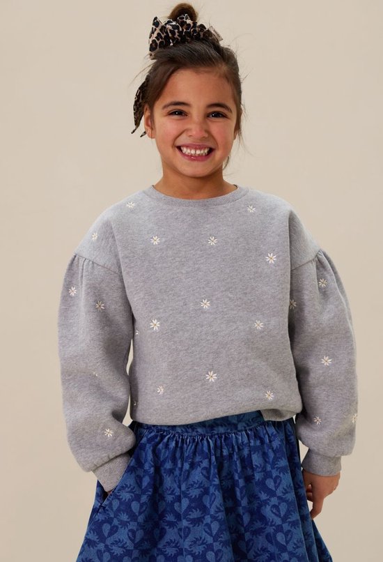 Sissy-Boy grijze sweater met bloemenprint