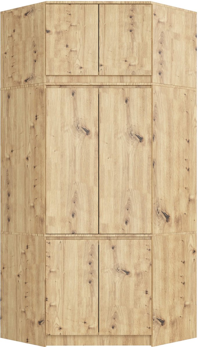 Akord Hoekkledingkast S100 met Opzetstuk / AKORD Furniture Factory / Artisan Eik / 100 x 235 x 50 cm