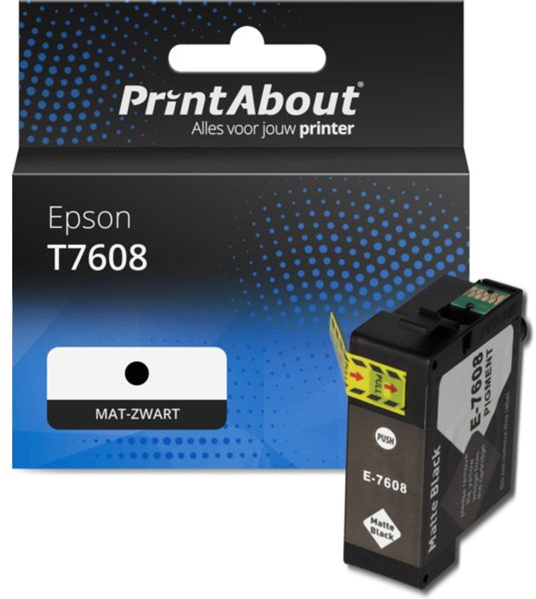 PrintAbout huismerk Inktcartridge T7608 Mat-zwart geschikt voor Epson