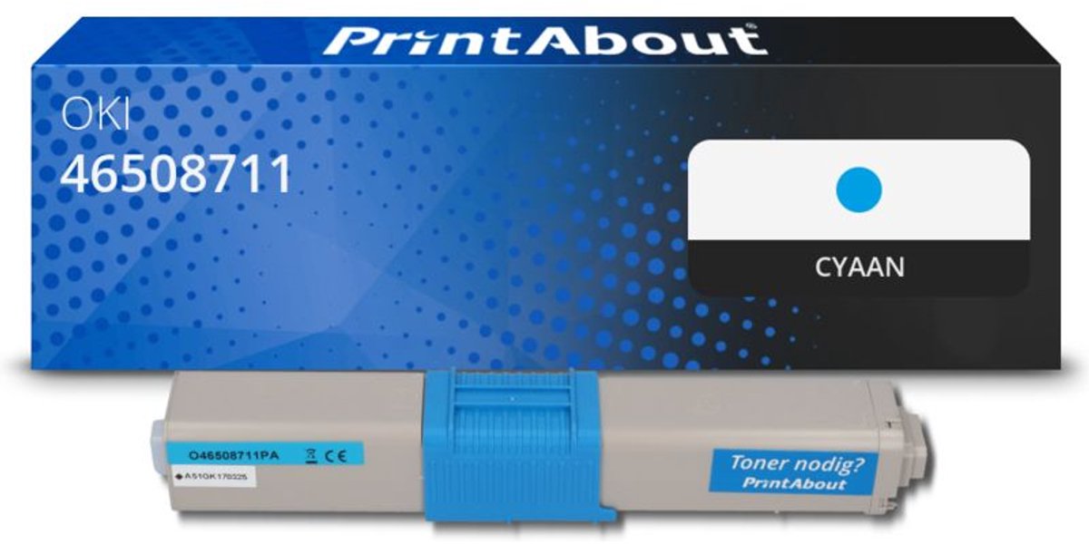 PrintAbout Huismerk OKI 46508711 Toner Cyaan