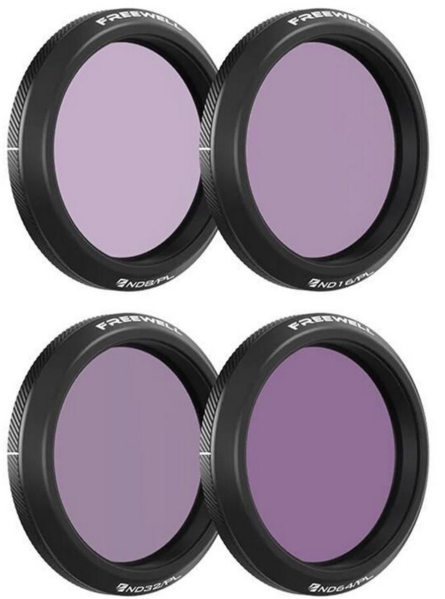 Freewell Osmo Action 5 Pro Filters - Bright Day - 4 Pack - Camerafilters voor DJI Osmo Action 5 Pro