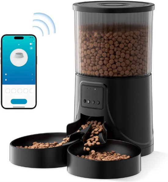 Oneisall PF09 - 5L Automatische Voerbak Voor Katten Met 2 Bakken Draadloze Voerdispenser Voor Katten Met 304 Roestvrijstalen Bak 1 6 Maaltijden Per 692404246cca7de1f10d1aee