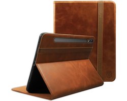 Rosso Deluxe Hoes Geschikt voor Samsung Galaxy Tab S10 Lite / S10 FE / S9 FE / S9 | Book Case Echt Leer | Sleep/Wake | Standaard | Penhouder | Beschermhoes Bruin