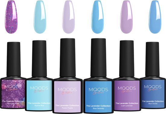 Moods Gellac 6-delige Set - Gellak Starterspakket - Gel Nagellak - 8ML - The Lavender Collection - Gellac - Nagels - Chique Kleuren