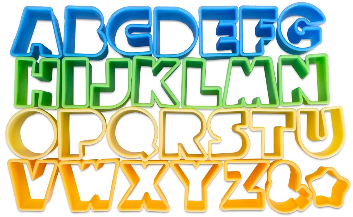 Alphabet uitsteker set - Compleet alfabet - Kleine Koekjes Uitstekers