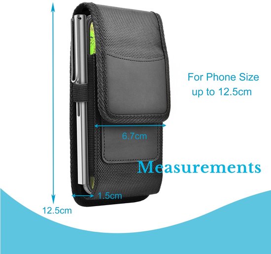 Cadorabo Mobielhoesje met riemclip geschikt voor Cubot MAGIC in ZWART - Praktisch beschermhoesje met karabijnhaak Case Cover met penhouder