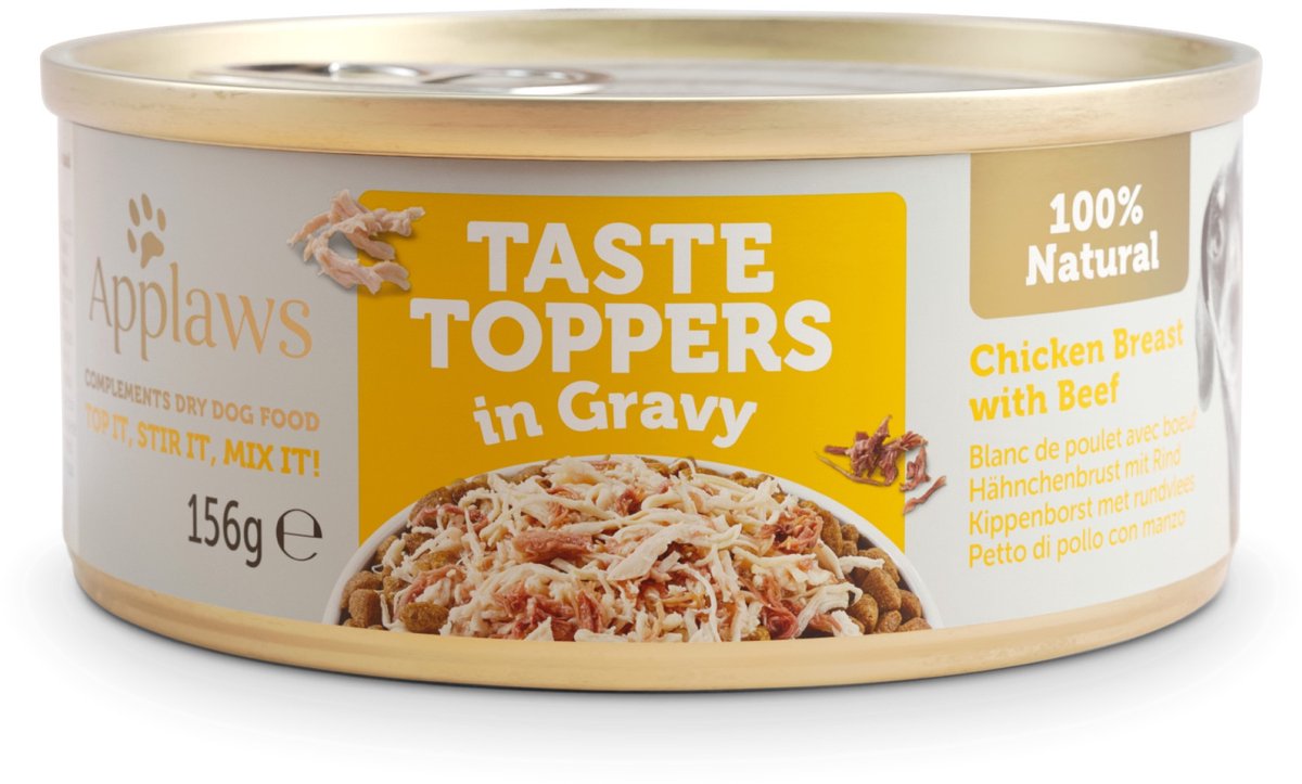 Applaws Dog Taste Toppers Kip met rund in jus 156 gr. – per 12 stuks Applaws Dog Taste Toppers Kip met rund in jus 156 gr. – per 12 stuks