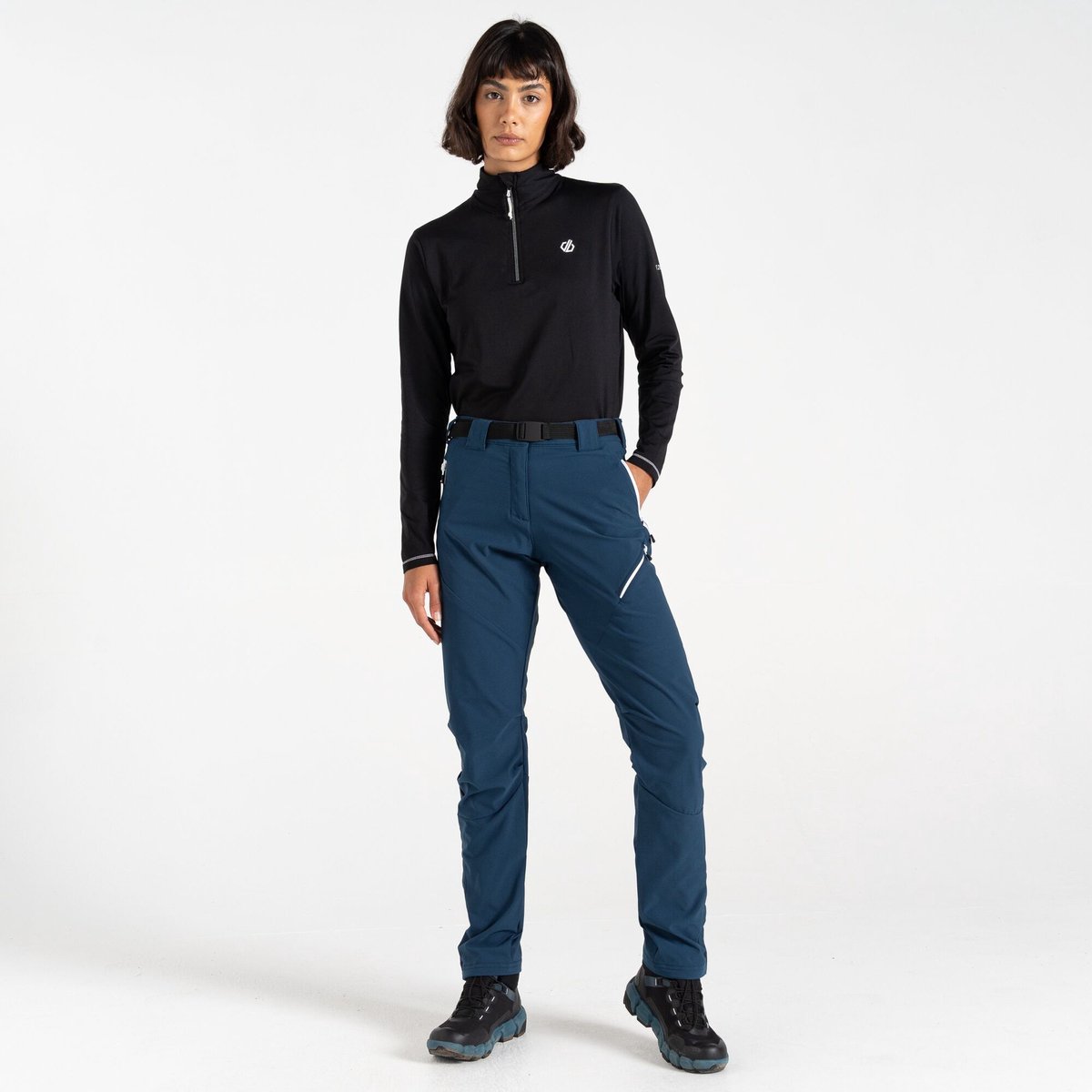Broek Wandelen Dames Waterafstotend Uv-bescherming Melodic Pro Stretch Blauw