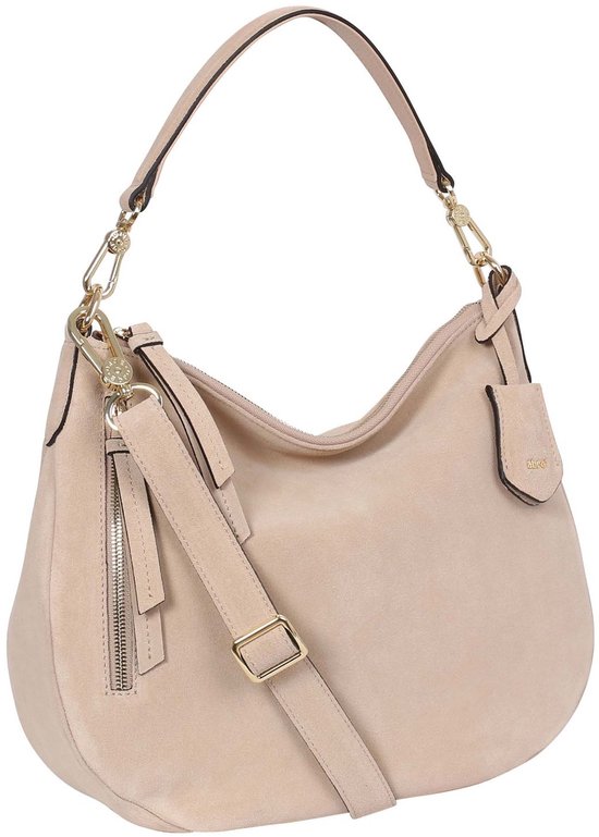 abro Cuir Sac à épaule bandoulière Leather Suede Hobo Juna Natural Beige
