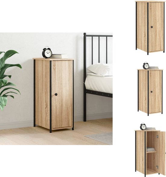 vidaXL Nachtkastjes 2 st 40x35x60 cm bewerkt hout betongrijs