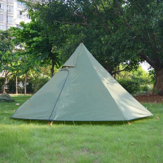 Rustive Kampeertent - Tent voor 1-2 Personen - Tipi Tent - Piramidetent - Waterdicht - 320cm Diameter - Lichtgroen van Rustive — afbeelding 5