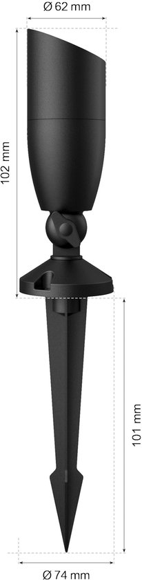 WiZ Outdoor Ground Spot Zwart - Kit d'extension - Smart LED- Siècle des Lumières - Lumière colorée et Wit - 12V