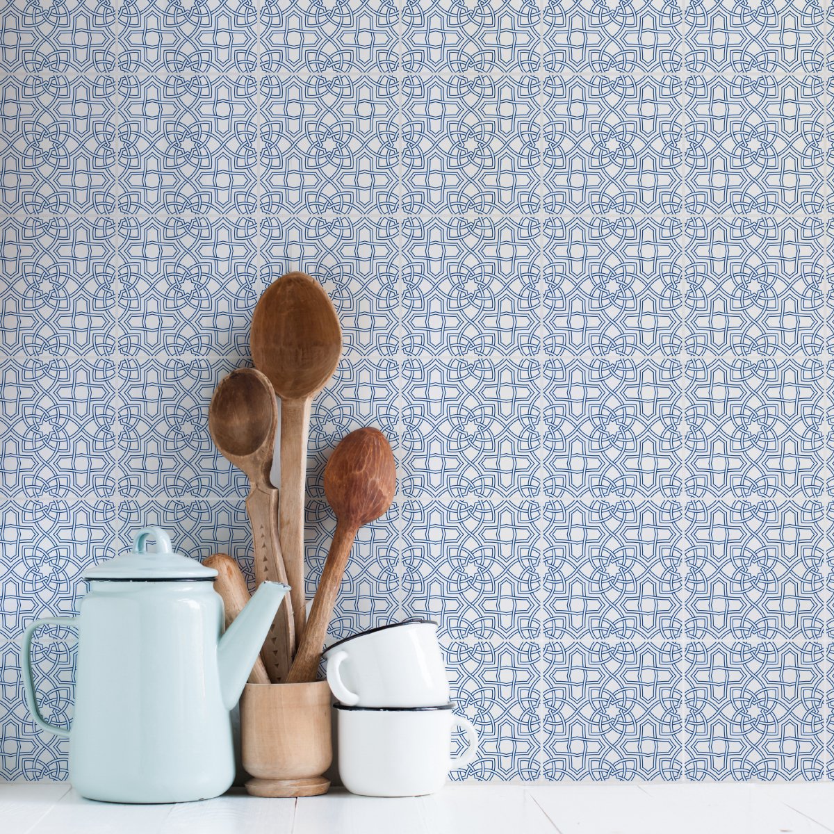 Ambiance Sticker Zelfklevende tegelmuurstickers voor keuken en badkamer - 60 Oosterse tegelstickers Assilah - 60 stickers 15x15cm Multi color