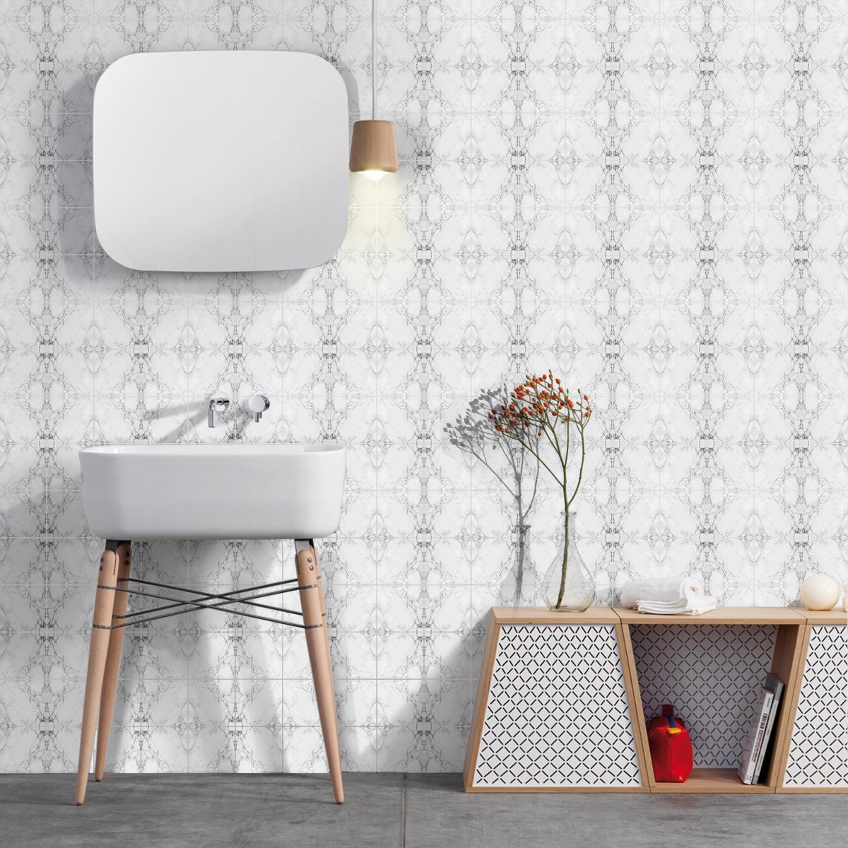 Ambiance Sticker Muurstickers - Zelfklevende tegelmuurstickers voor keuken en badkamer - 60 tegelstickers met marmerlook - 60 stickers van 15x15 cm Multi color