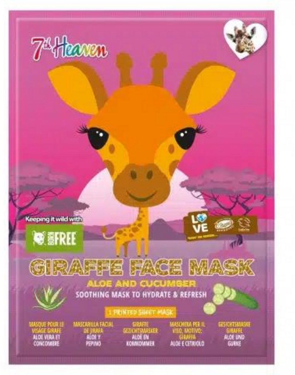 Goedkoopste Montagne 7th Heaven Giraffe Face Mask Aloe And Cucumber