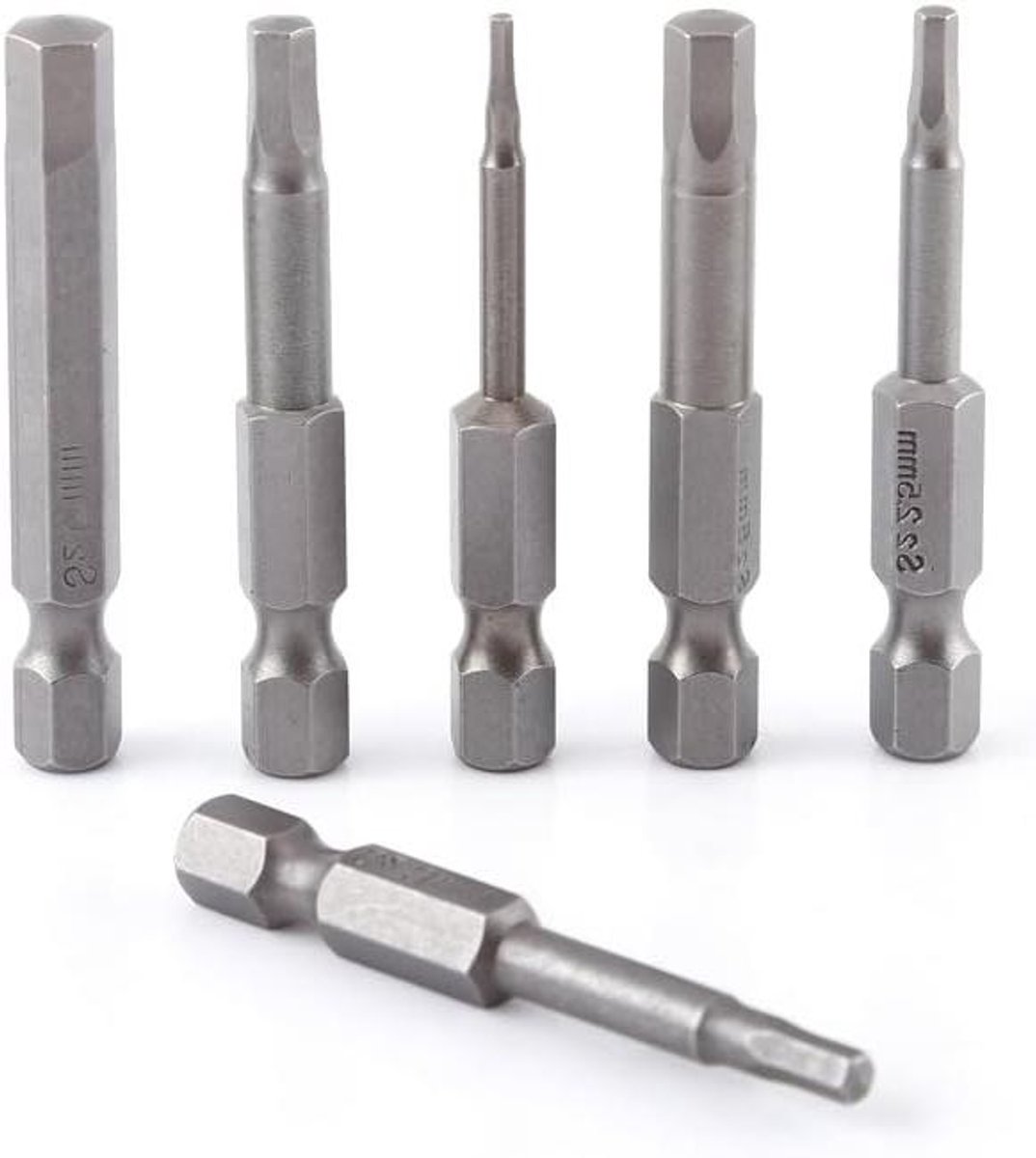 8-delige hexagonale kop schroevendraaier set - S2 legering magnetisch - 1/4 inch zeskantige schacht - hexagonale kop schroevendraaier bits H1.5-H8 - 50mm lengte