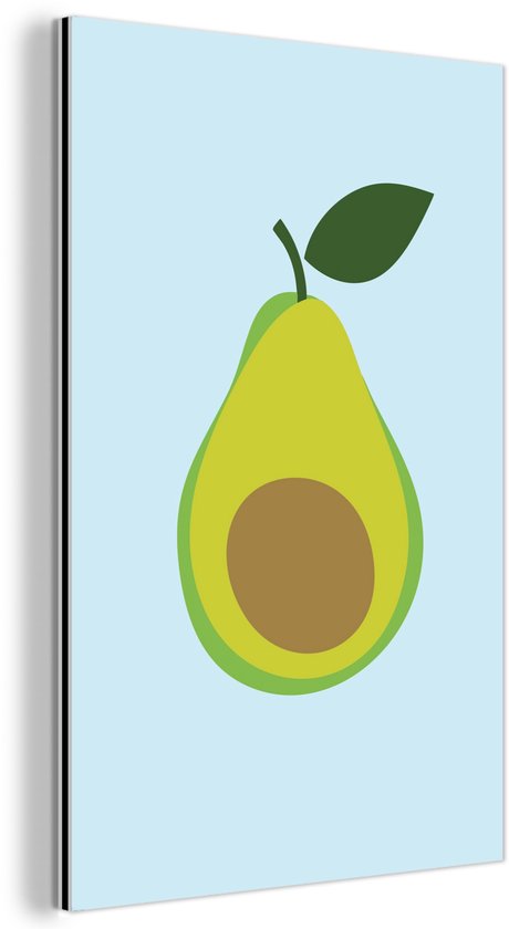 Tableau aluminium 120x180 cm - Décoration murale métal - Avocat - Illustration - Vert - Fruit - Décoration murale métal salon - Décoration industrielle - Photo sur dibond - Accessoires industriels chambre