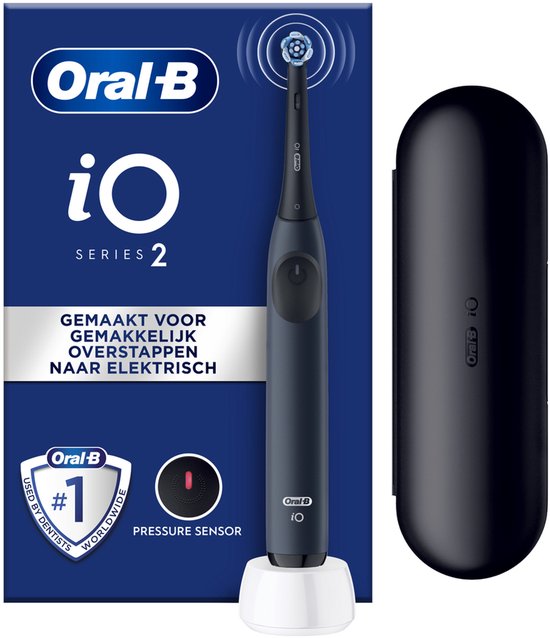 Oral-B iO2 Dark Blue Elektrische Tandenborstel + 1 Opzetborstel + 1 Reisetui