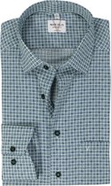 Chemise MARVELIS coupe moderne - popeline - motif vert - Sans repassage - Col : 41