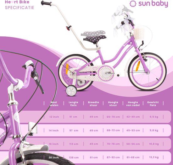 Heart Bike Fiets voor een meisje van 6 tot 10 jaar, 20 inch Paars, 6 versnellingen Shimano, kinderfiets in hoogte verstelbaar van Denver — afbeelding 3
