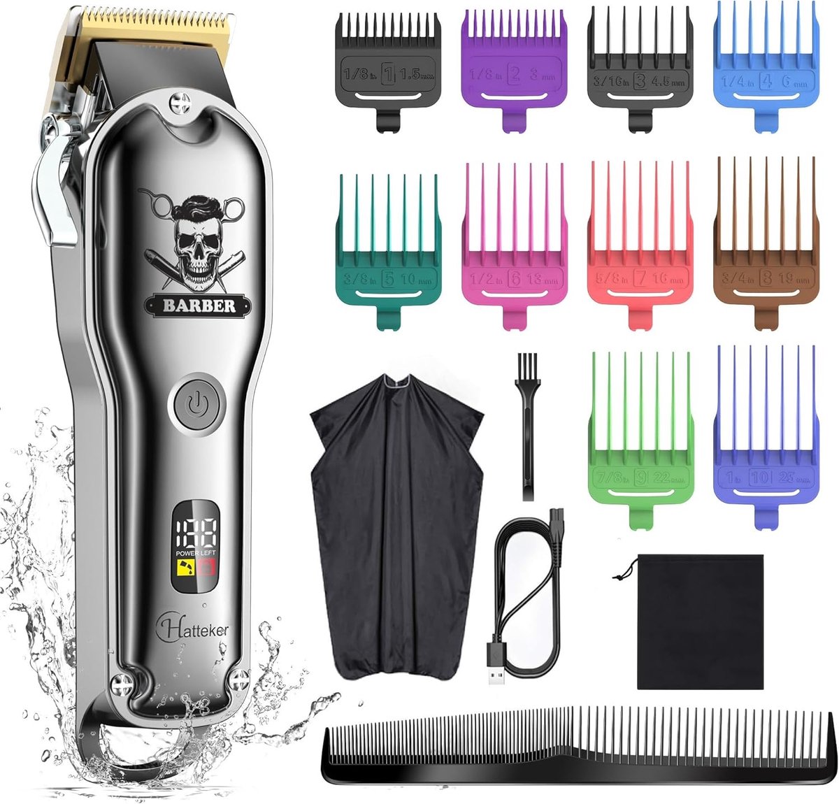 Professionele Tondeuse en Baardtrimmer voor Mannen - USB Oplaadbaar met LED Display