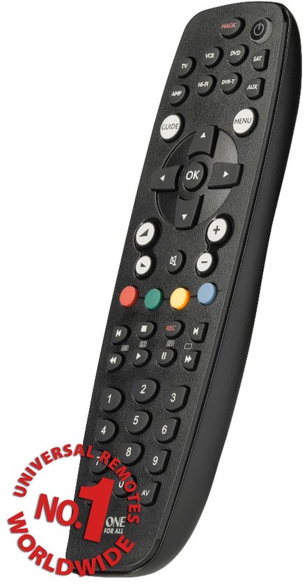 One For All Basic URC 2981 télécommande IR Wireless TV, Boitier décodeur TV, DVD/Blu-ray, Barre de son Appuyez sur les boutons