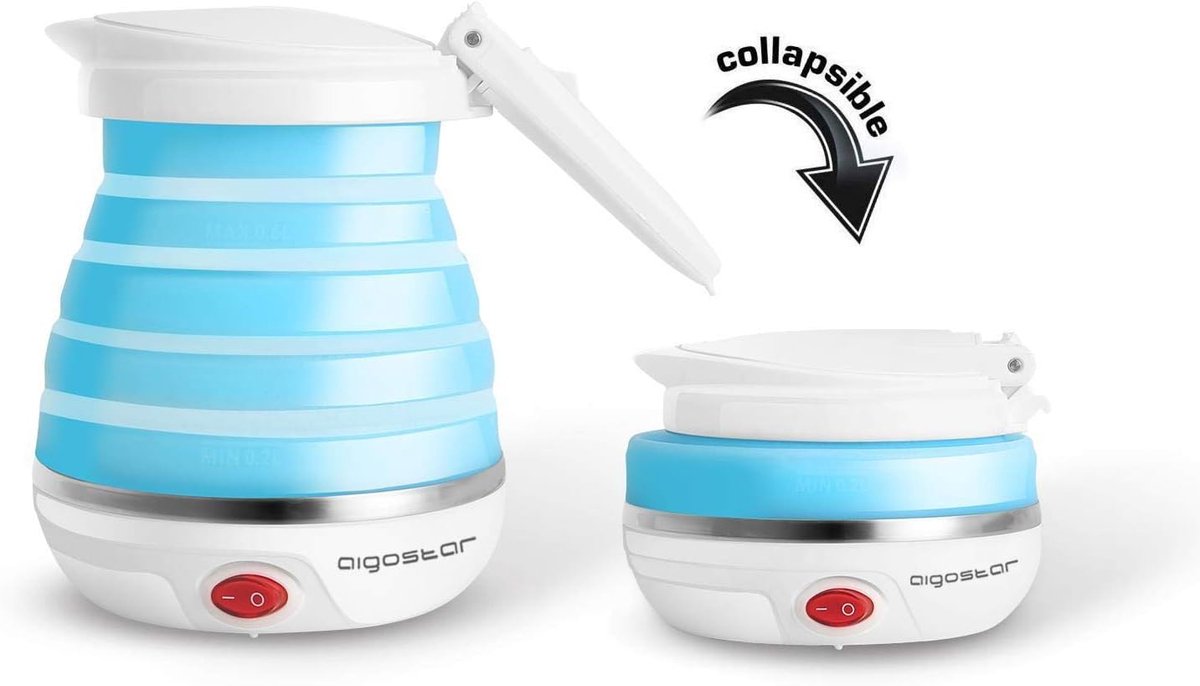 Kleine Opvouwbare Elektrische Waterkoker 600 ml - Draagbare Waterverwarmer met Automatische Uitschakeling