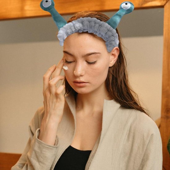 Hoofdband voor het wassen van je gezicht, palm en slak, spa, wellness, make- up-banden, voor dames, schattig, cartoon, coral fleece, elastisch, creatief, voor douche, gezichtsmasker, wassen, beauty
