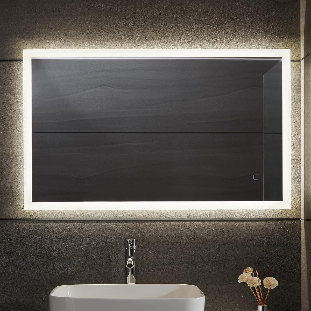LED Badkamerspiegel 100x60 cm met Aanraaksensor en Geheugenfunctie