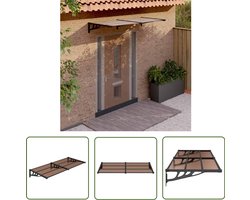 vidaXL Veranda - Deurluifel - Deurluifel 199x90 cm polycarbonaat zwart - Carport - Buitendecoratie - Zonwering