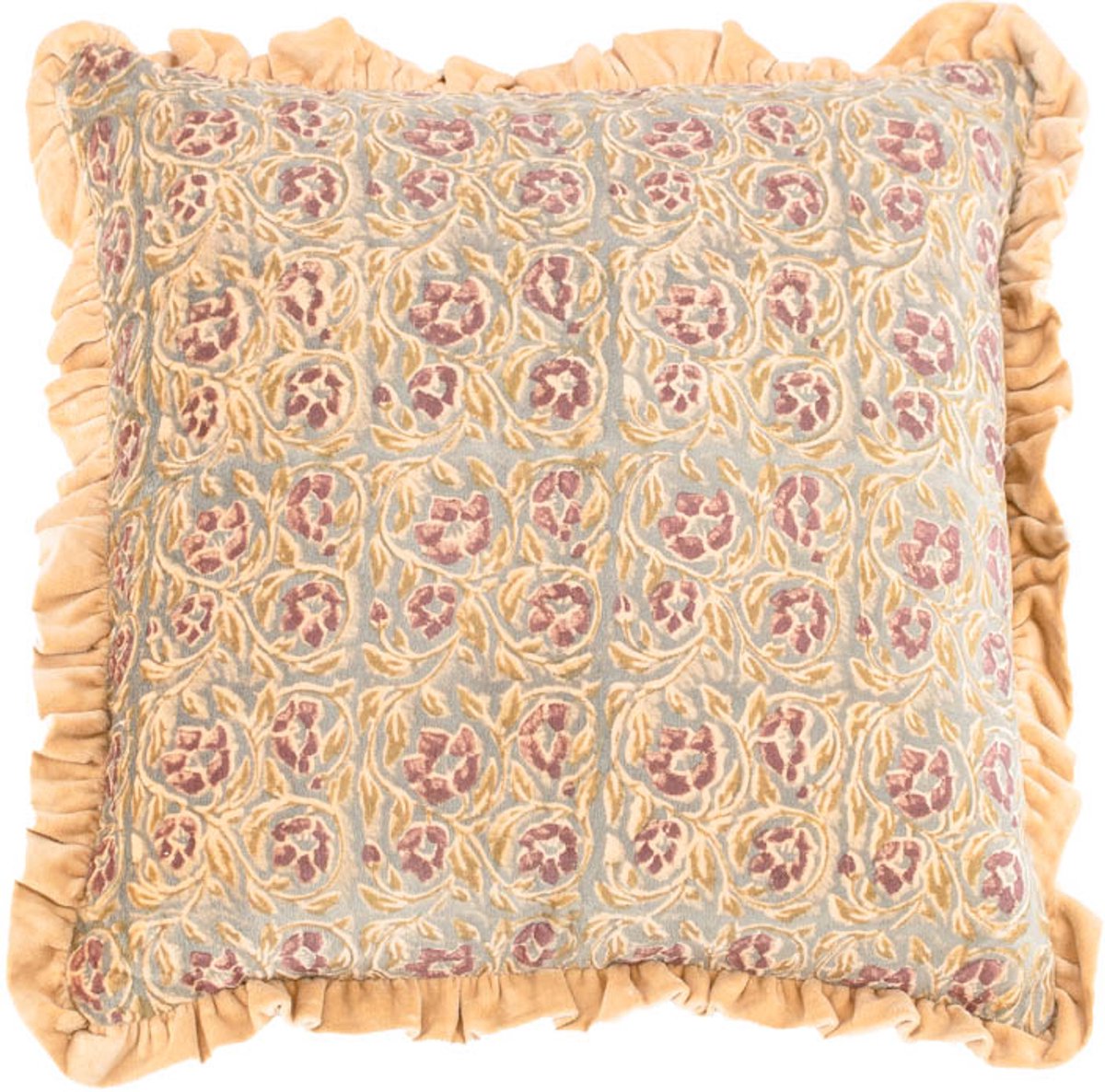 HomeBound by KY | Kussen floral met roezels rosewood | sierkussen bloem