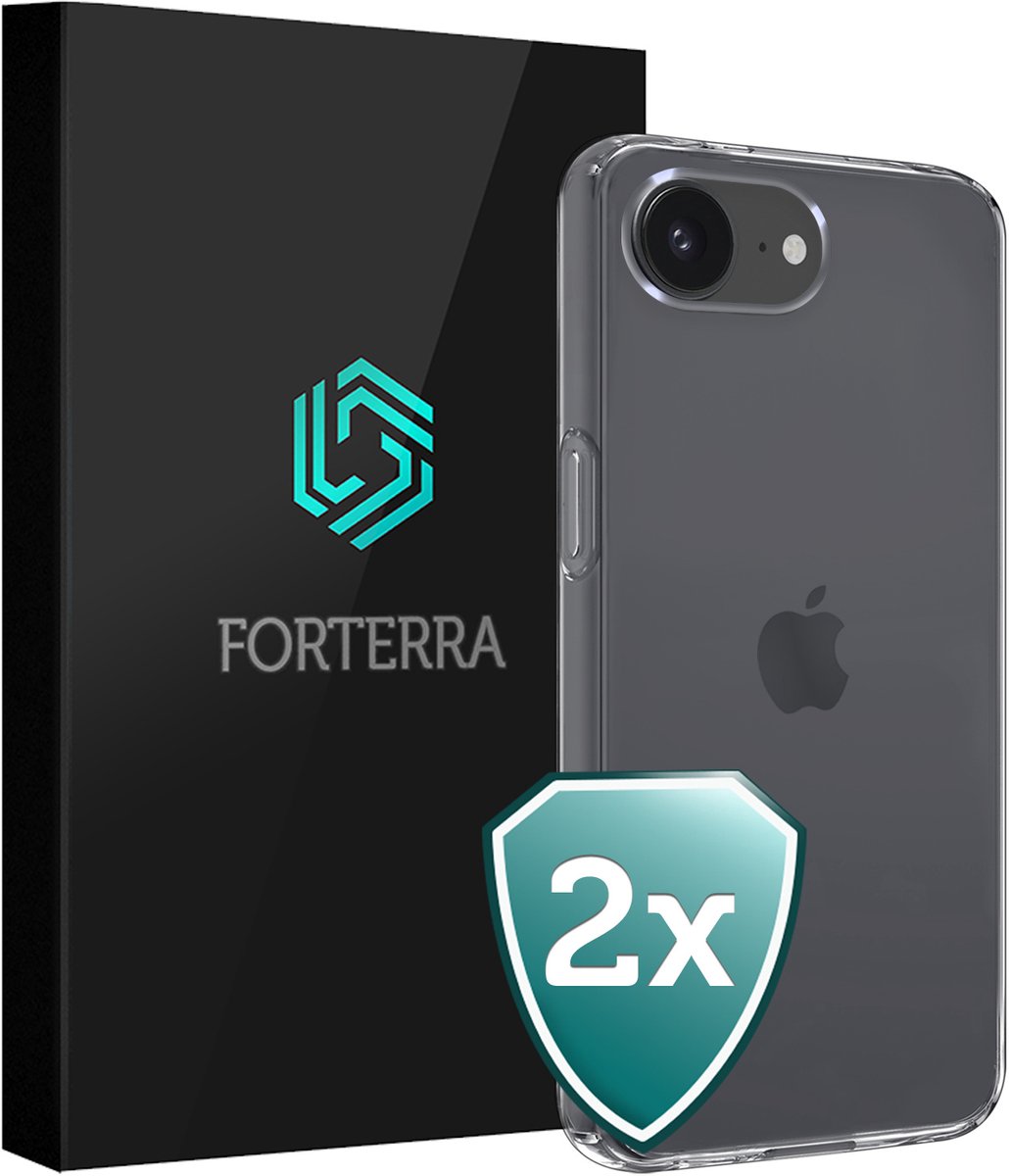 Hoesje 2 Stuks - Geschikt voor Apple iPhone 16e - Sterk & Shockproof - Back Cover - Case Siliconen - Telefoon Hoes - Transparant