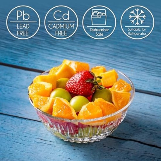 NORDIC SCHILLER Premium glazen dessertkommen, 260 ml, set van 4, 100