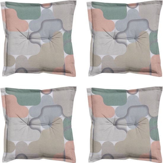 Madison - Coussin d'assise Grafi salmone - Env. 50x50 cm - Set de 4