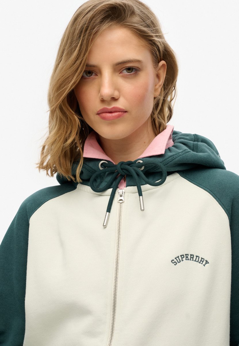 Superdry Essential Logo oversized raglanhoodie met rits Dames Hoodies Groen