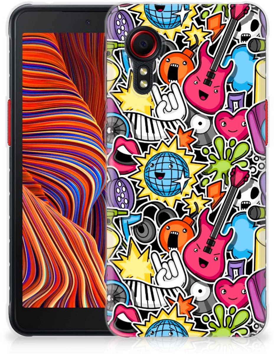 Back Cover voor Samsung Galaxy Xcover 5 Silicone Back Cover Punk Rock