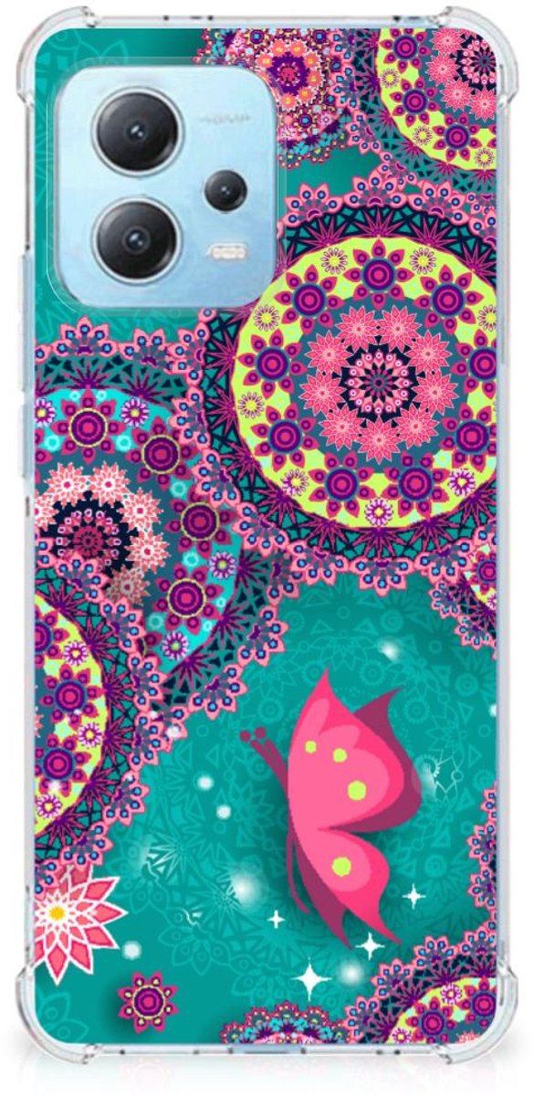 Xiaomi Redmi Note 12 5G Back Cover Cirkels en Vlinders