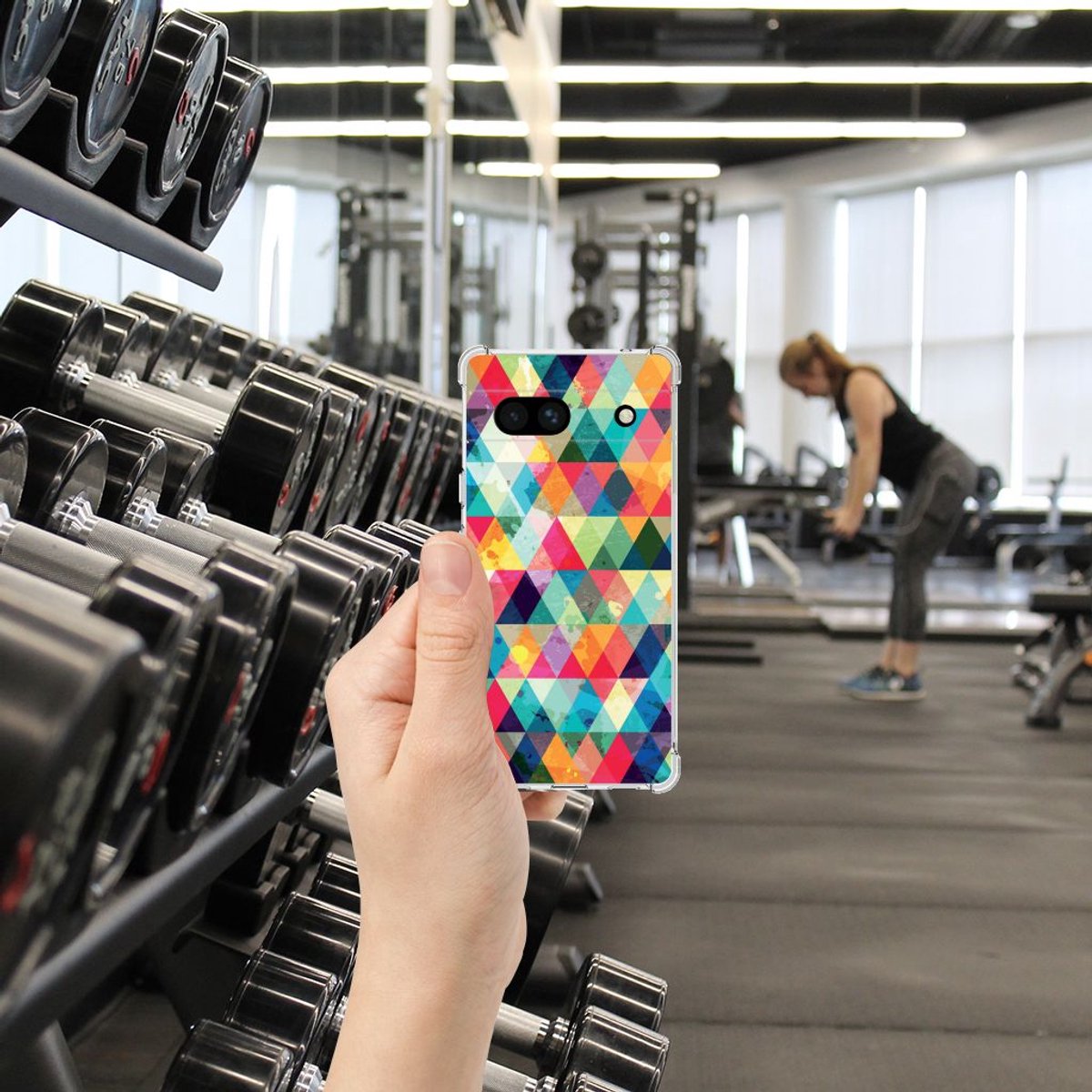 Google Pixel 7A Doorzichtige Silicone Hoesje Geruit