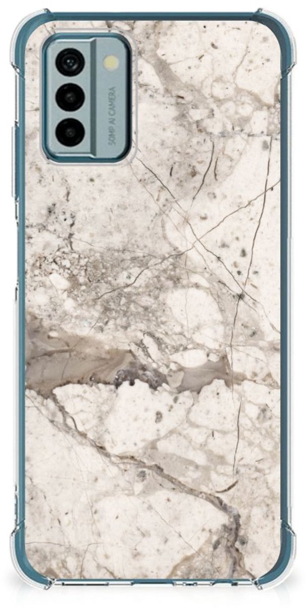 Nokia G22 Anti-Shock Hoesje Marmer Beige