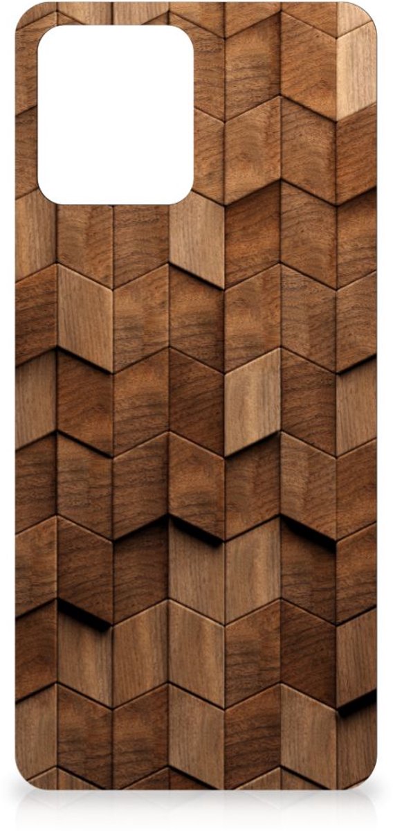 Bumper Hoesje voor Motorola Moto G72 Wooden Cubes