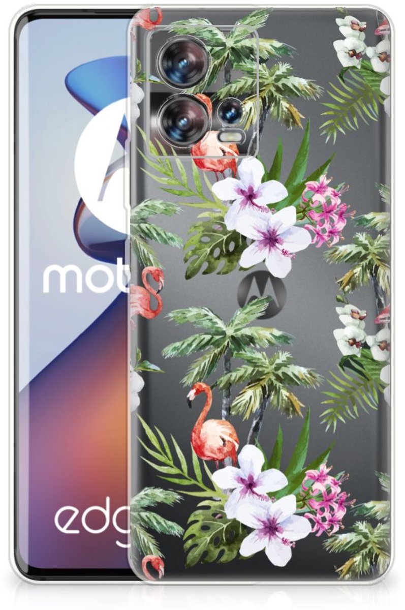 Motorola Edge 30 Fusion TPU Hoesje Flamingo Palms