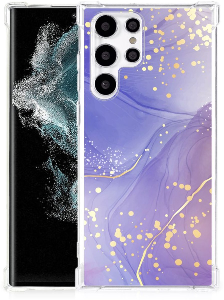 Back Cover voor Samsung Galaxy S22 Ultra Watercolor Paars