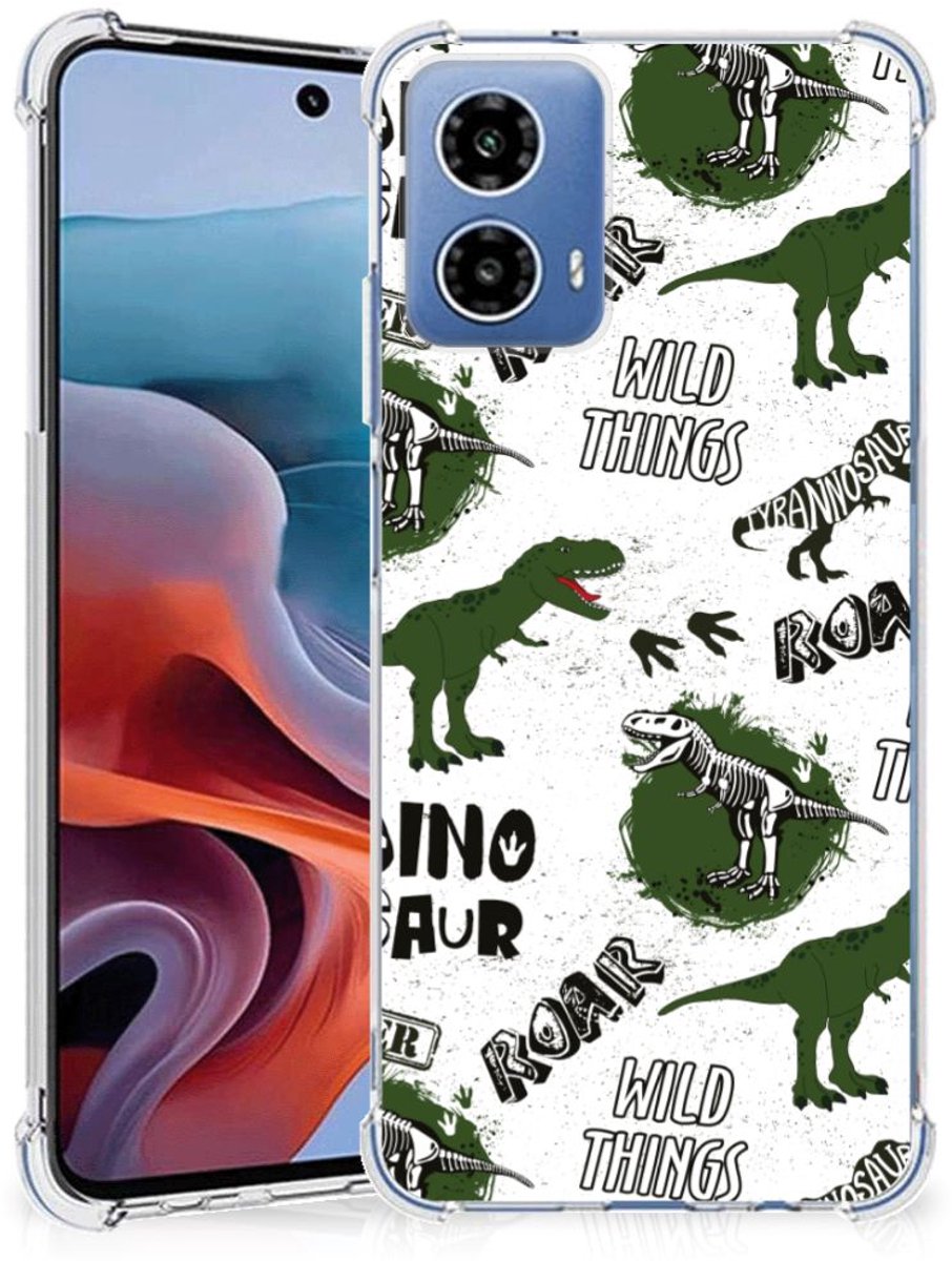 Back Cover voor Case Anti-shock voor Motorola Moto G34 Dinosaurus
