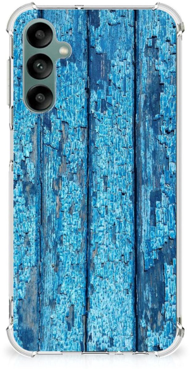 Samsung Galaxy A24 Stevig Telefoonhoesje Wood Blue