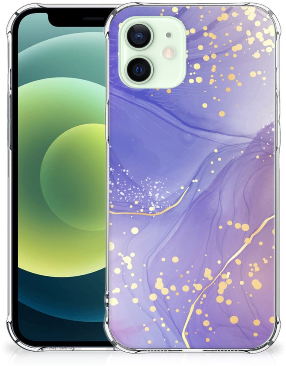 Back Cover voor iPhone 12 Mini Watercolor Paars