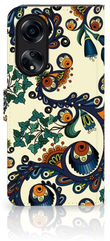 Coque avec pour OPPO A98 5G Portefeuille Baroque Fleur