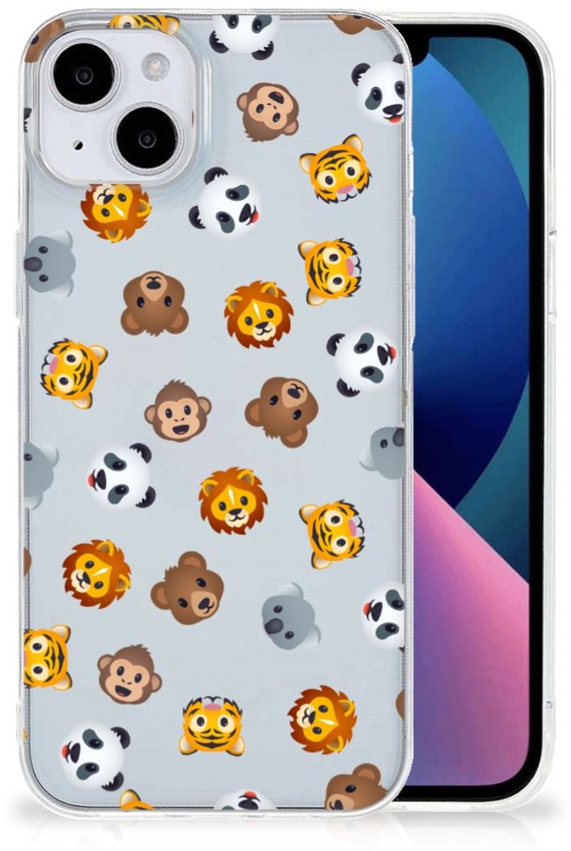 TPU bumper voor iPhone 15 Plus Dieren Emojis