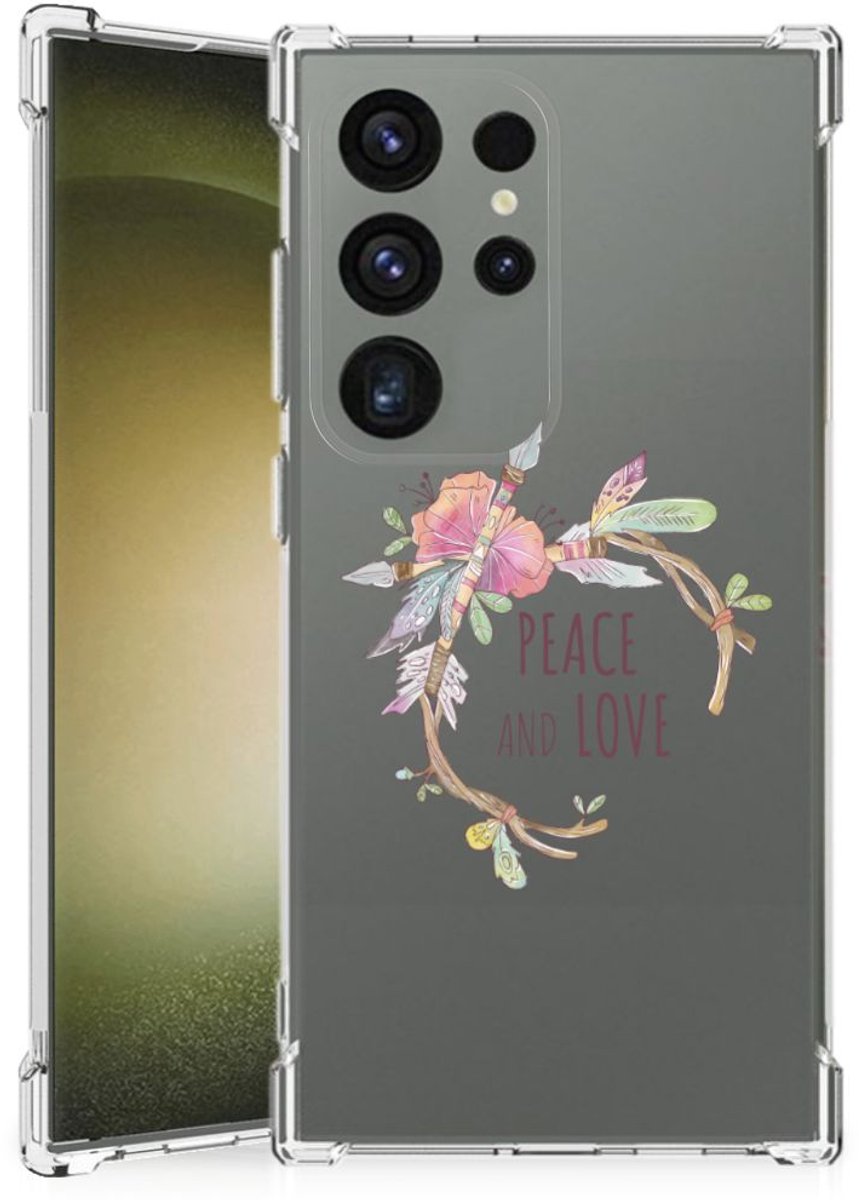 Samsung Galaxy S24 Ultra Stevig Bumper Hoesje Boho Text